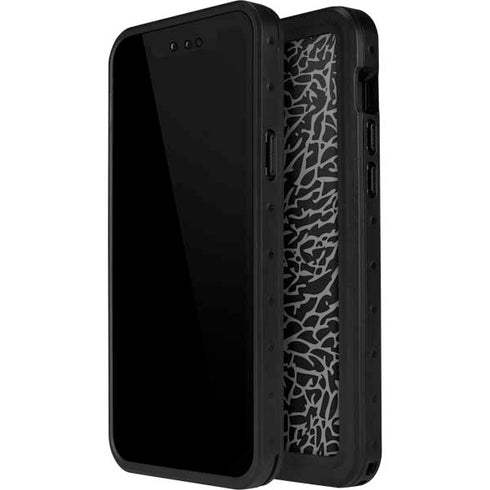 Elephant Print Black iPhone 15 Plus Waterproof Case